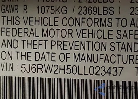 2020 Honda Cr-V Awd Ex z USA, uszkodzony, nr VIN 5J6RW2H50LL023437